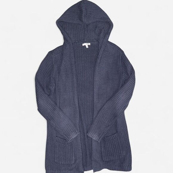 Sonoma Navy Blue Knit Cardigan Sweater with Hood - Picture 1 of 8